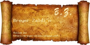 Breyer Zalán névjegykártya